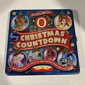 Disney Christmas Countdown Tin with Treasury Novelty Book New